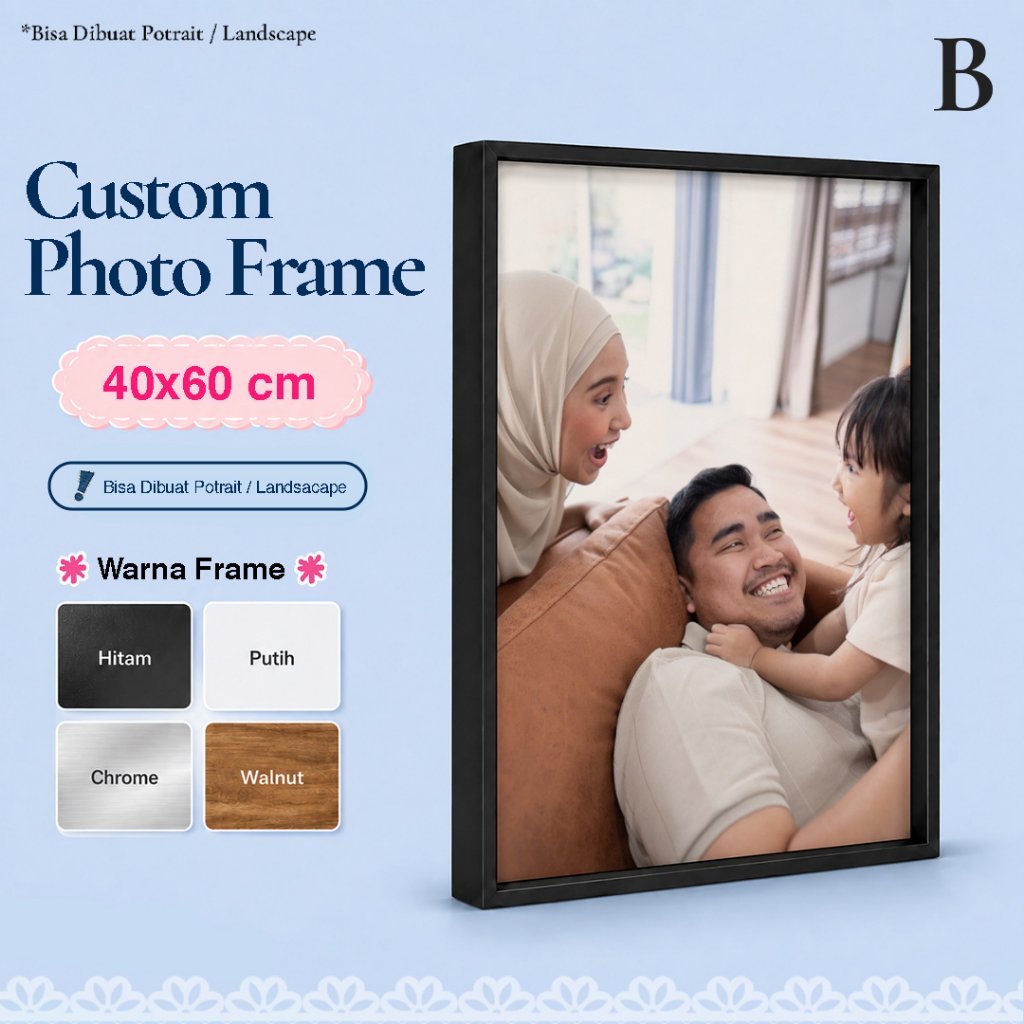 Bingkaimu Custom Cetak Foto 40x60 Frame Bingkai Foto Dinding Hiasan Dinding Dekorasi Aesthetic