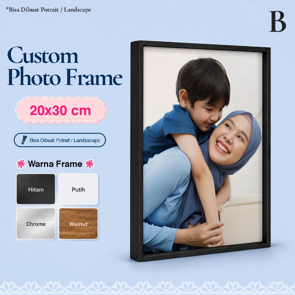 Bingkaimu Custom Cetak Foto 20x30 Frame Bingkai Foto Dinding Hiasan Dinding Dekorasi Aesthetic