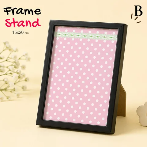 Bingkaimu Bingkai Foto Meja Background Motif Pink Polkadot Lace Tanpa Cetak Siap Pajang