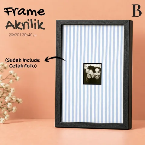 Bingkaimu Bingkai Foto Custom Akrilik Cetak Foto Couple Keluarga Frame Kenangan Aesthetic Minimalis